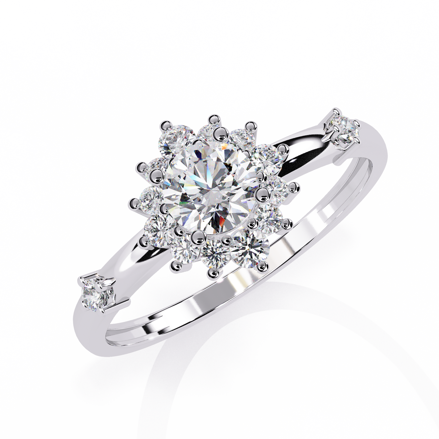 Diamond Bloom Solitaire Ring