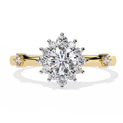 Diamond Bloom Solitaire Ring