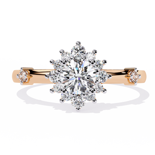 Diamond Bloom Solitaire Ring