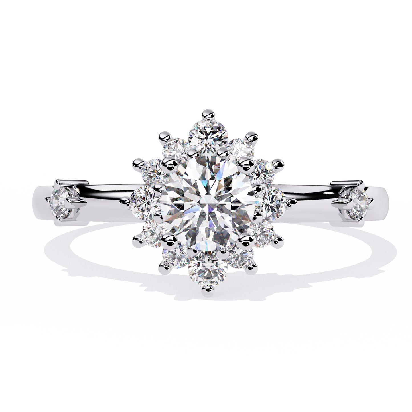 Diamond Bloom Solitaire Ring