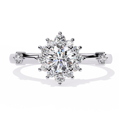 Diamond Bloom Solitaire Ring