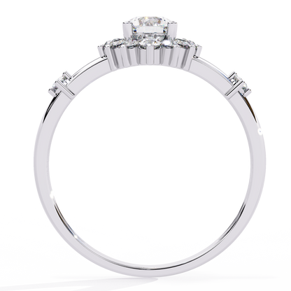 Diamond Bloom Solitaire Ring