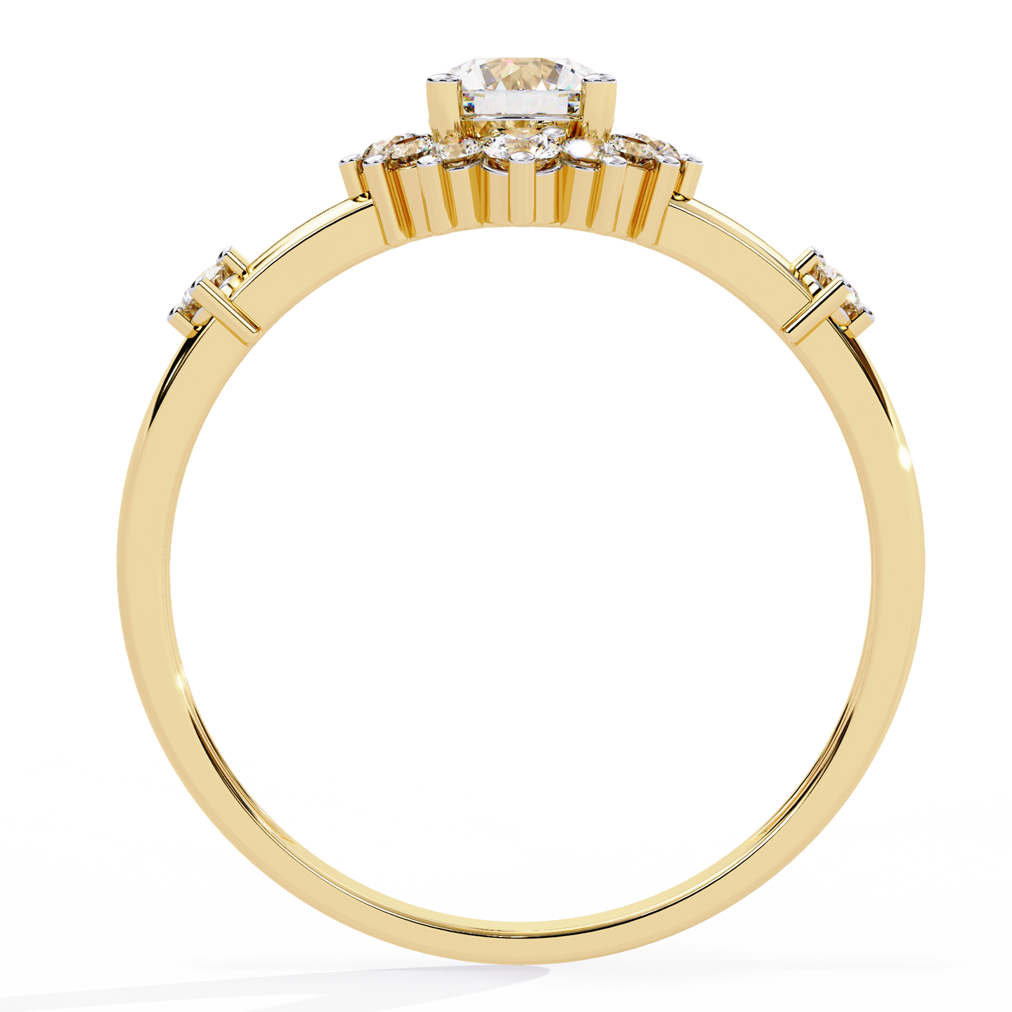 Diamond Bloom Solitaire Ring