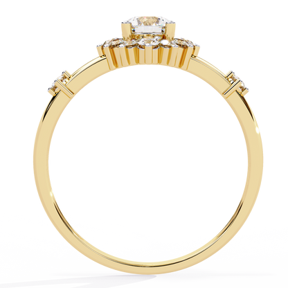 Diamond Bloom Solitaire Ring