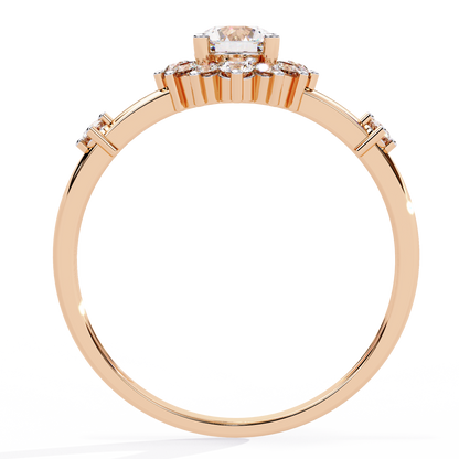 Diamond Bloom Solitaire Ring