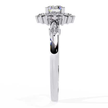 Diamond Bloom Solitaire Ring