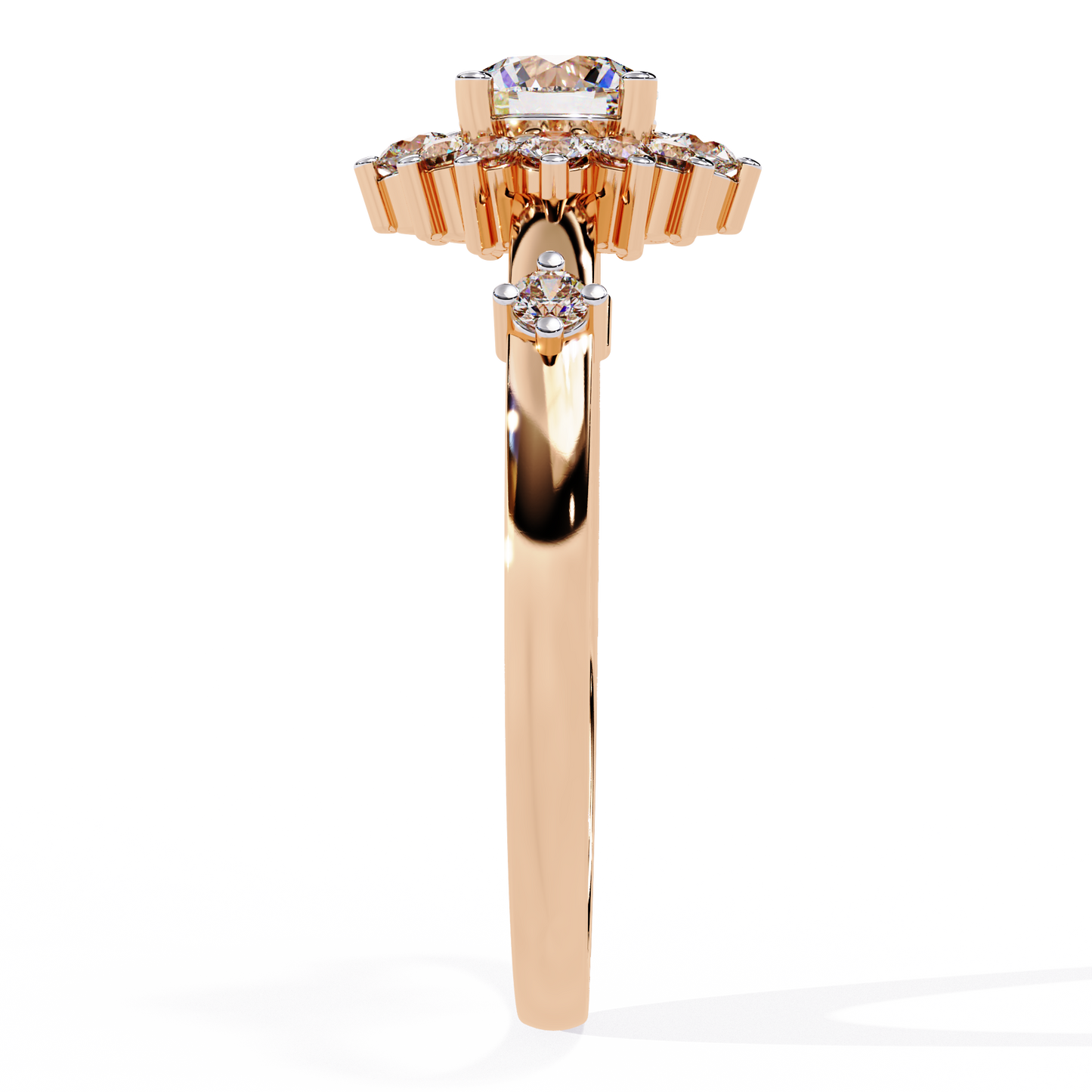 Diamond Bloom Solitaire Ring