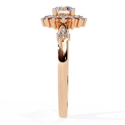 Diamond Bloom Solitaire Ring