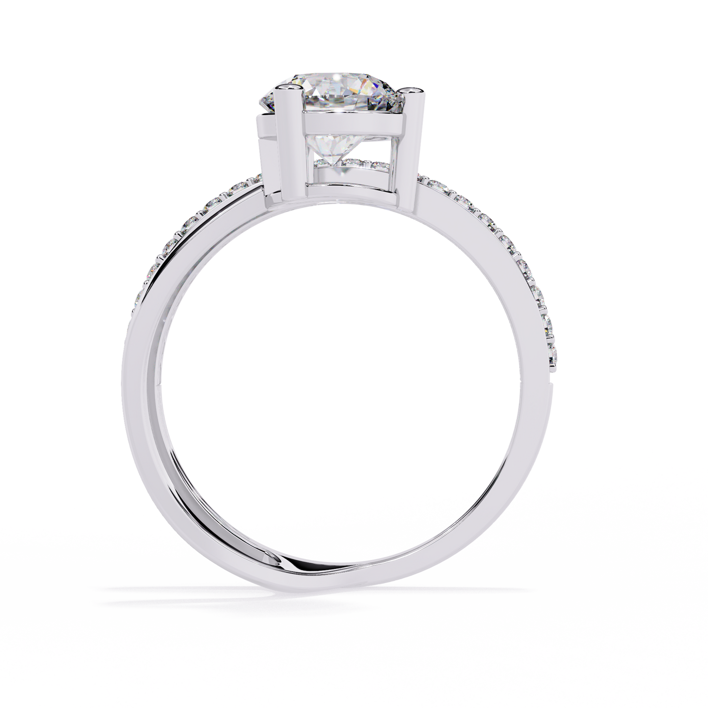 Twin Aura Solitaire Ring