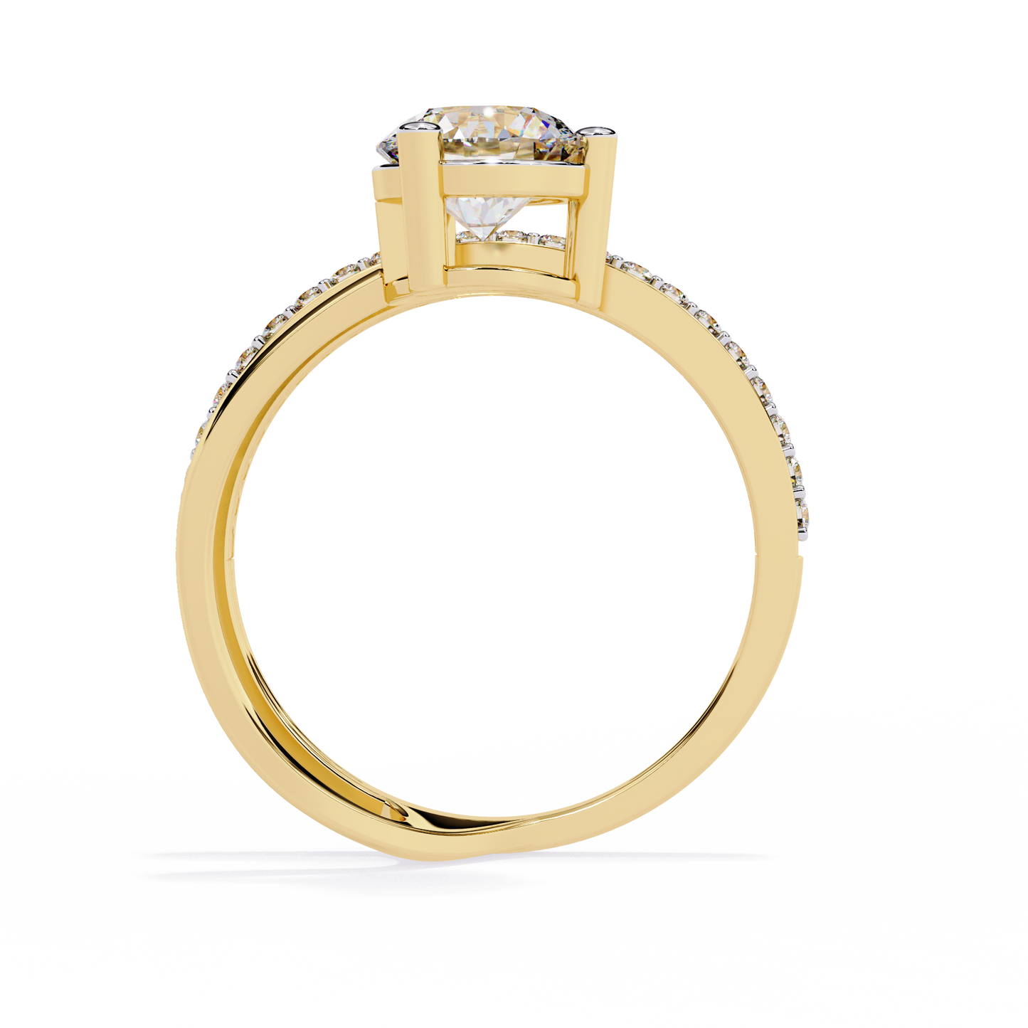 Twin Aura Solitaire Ring