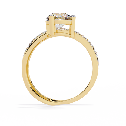 Twin Aura Solitaire Ring
