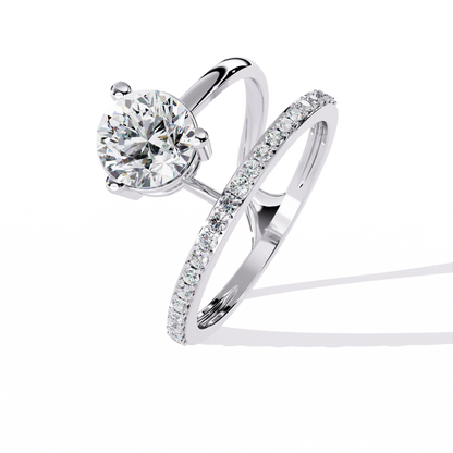Twin Aura Solitaire Ring
