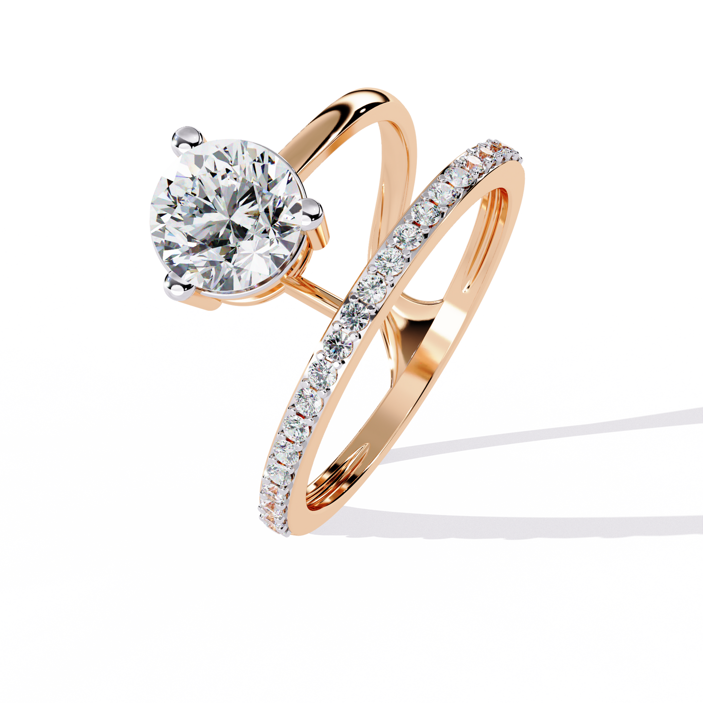 Twin Aura Solitaire Ring