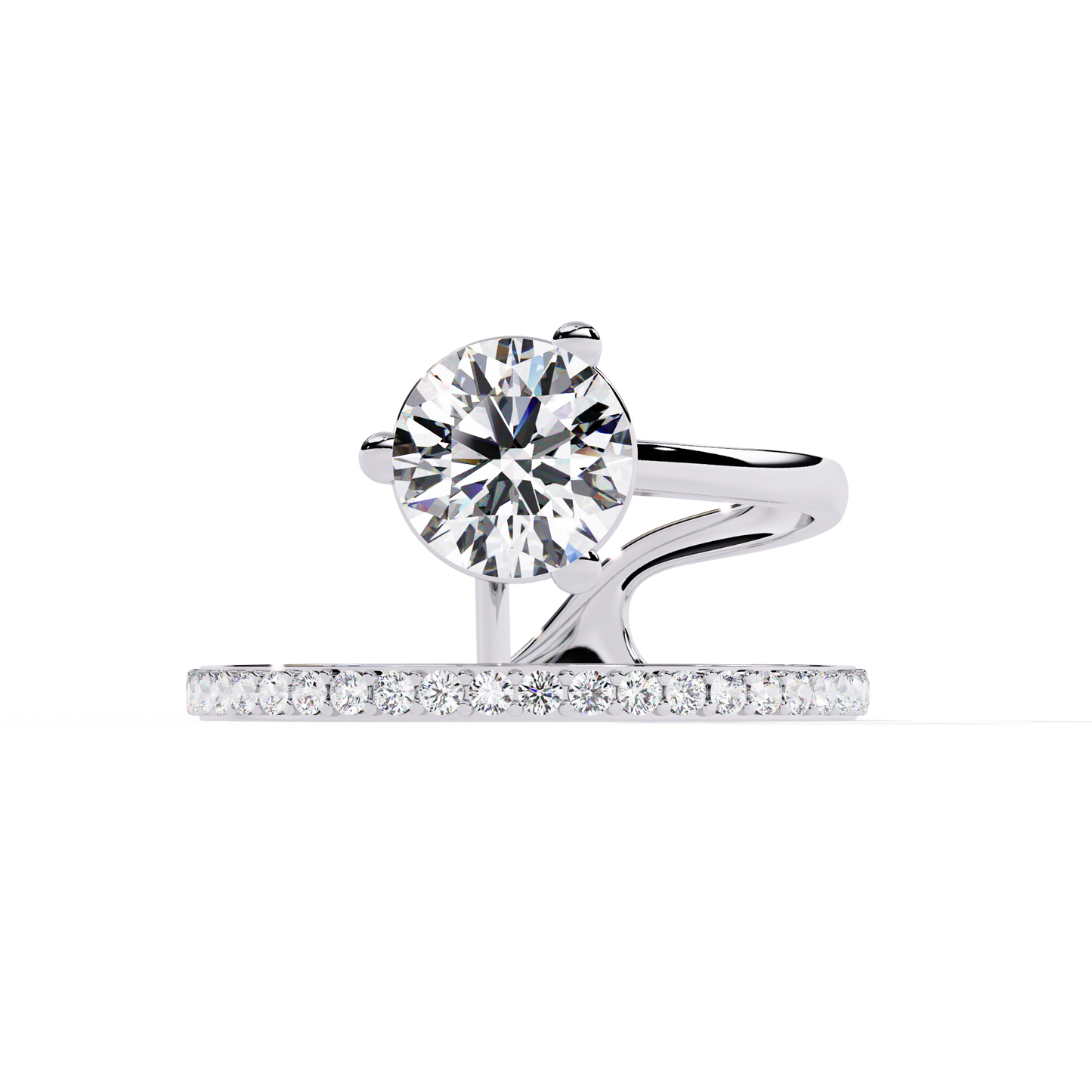 Twin Aura Solitaire Ring