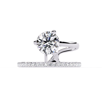 Twin Aura Solitaire Ring