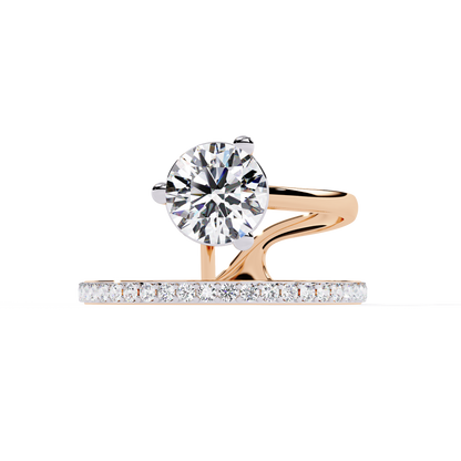 Twin Aura Solitaire Ring