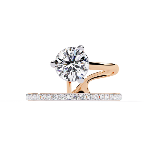 Twin Aura Solitaire Ring