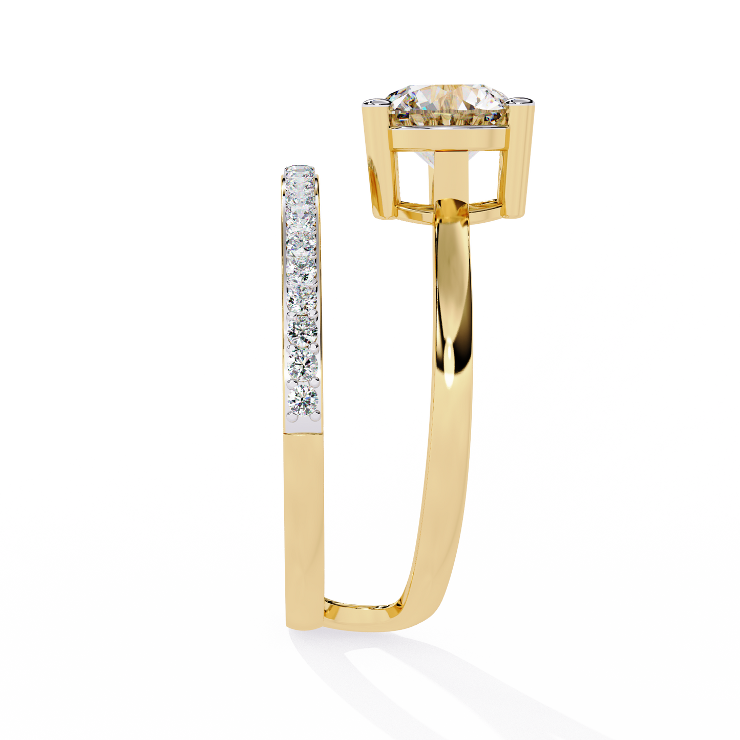 Twin Aura Solitaire Ring