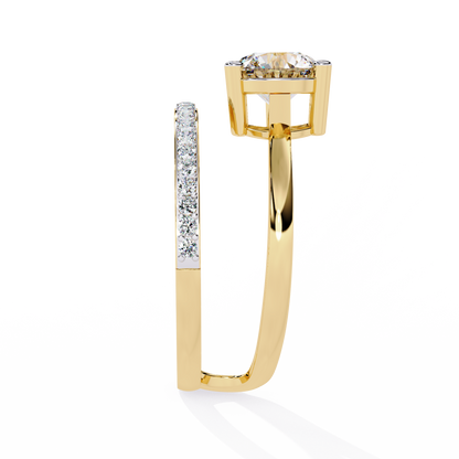 Twin Aura Solitaire Ring