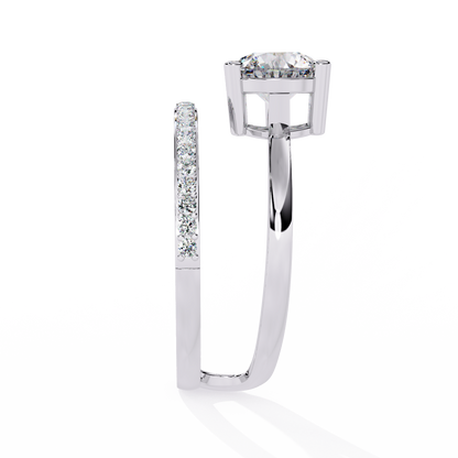 Twin Aura Solitaire Ring