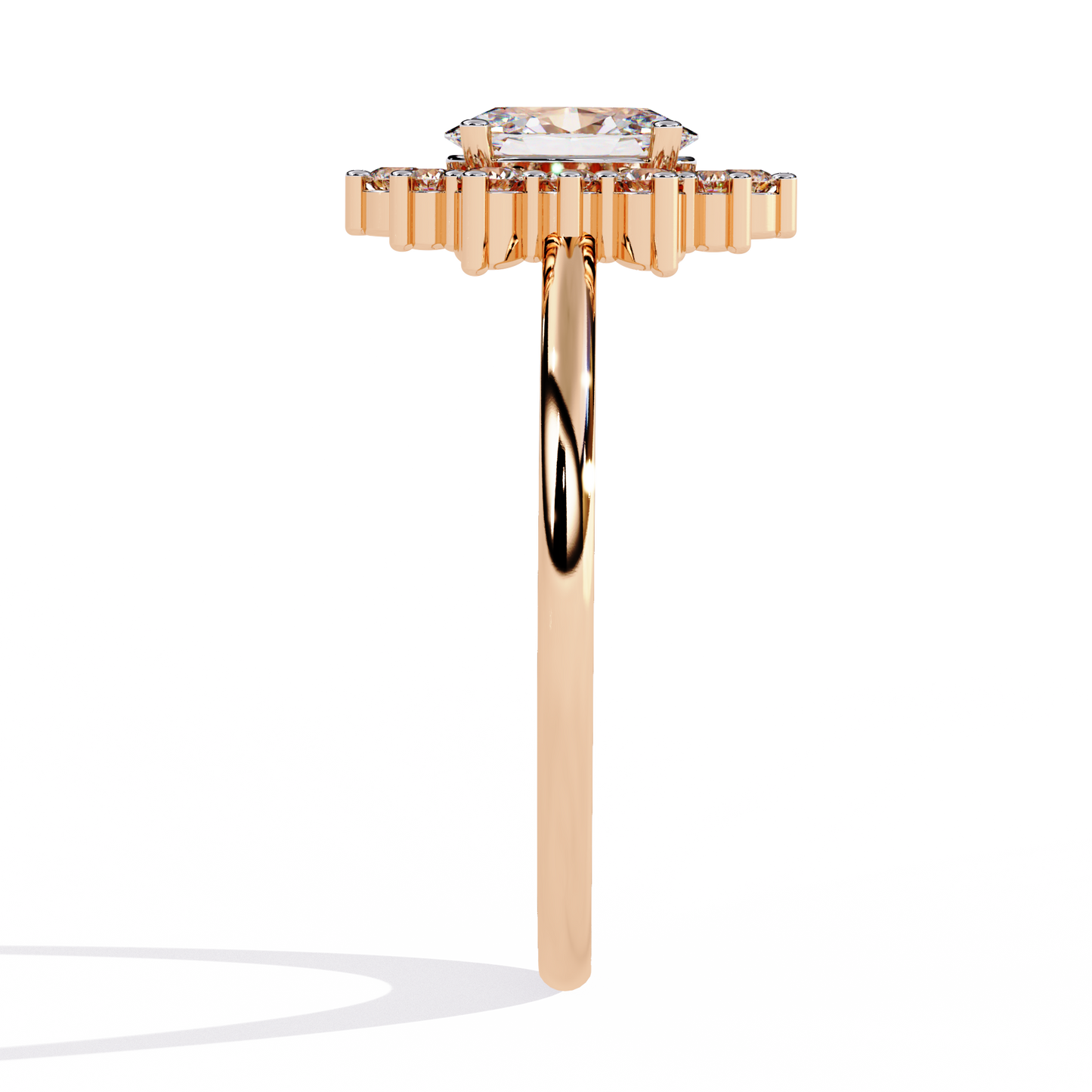 Luna Halo Solitaire Ring