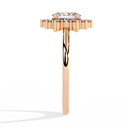 Luna Halo Solitaire Ring