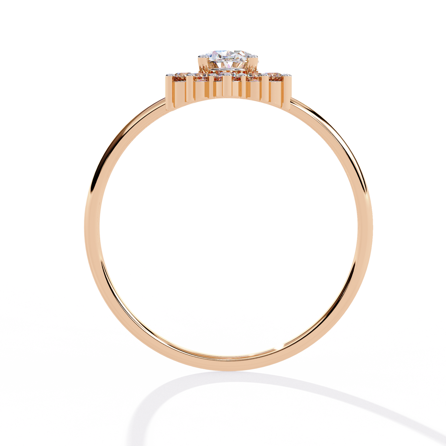 Luna Halo Solitaire Ring