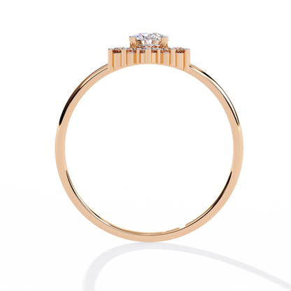 Luna Halo Solitaire Ring