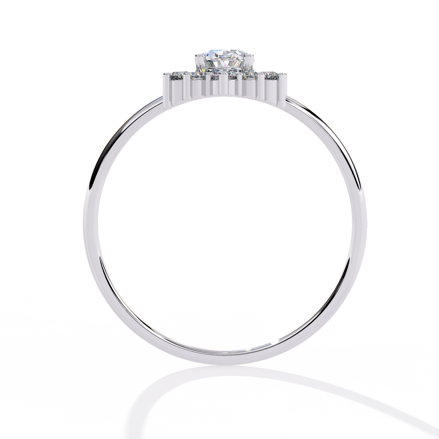 Luna Halo Solitaire Ring