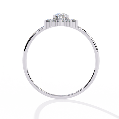 Luna Halo Solitaire Ring