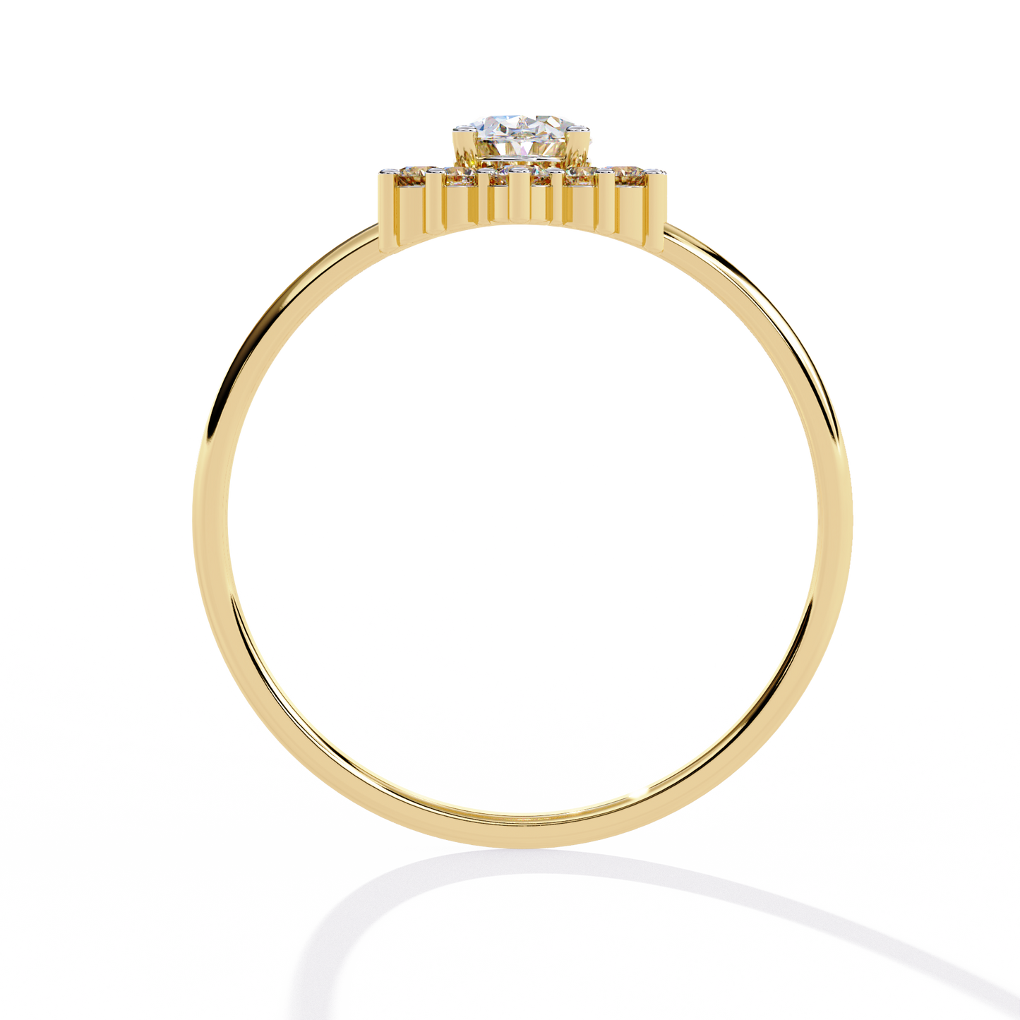 Luna Halo Solitaire Ring