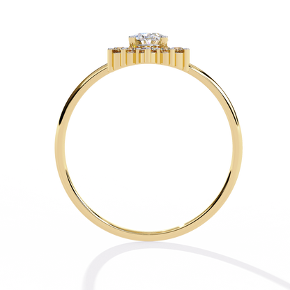 Luna Halo Solitaire Ring
