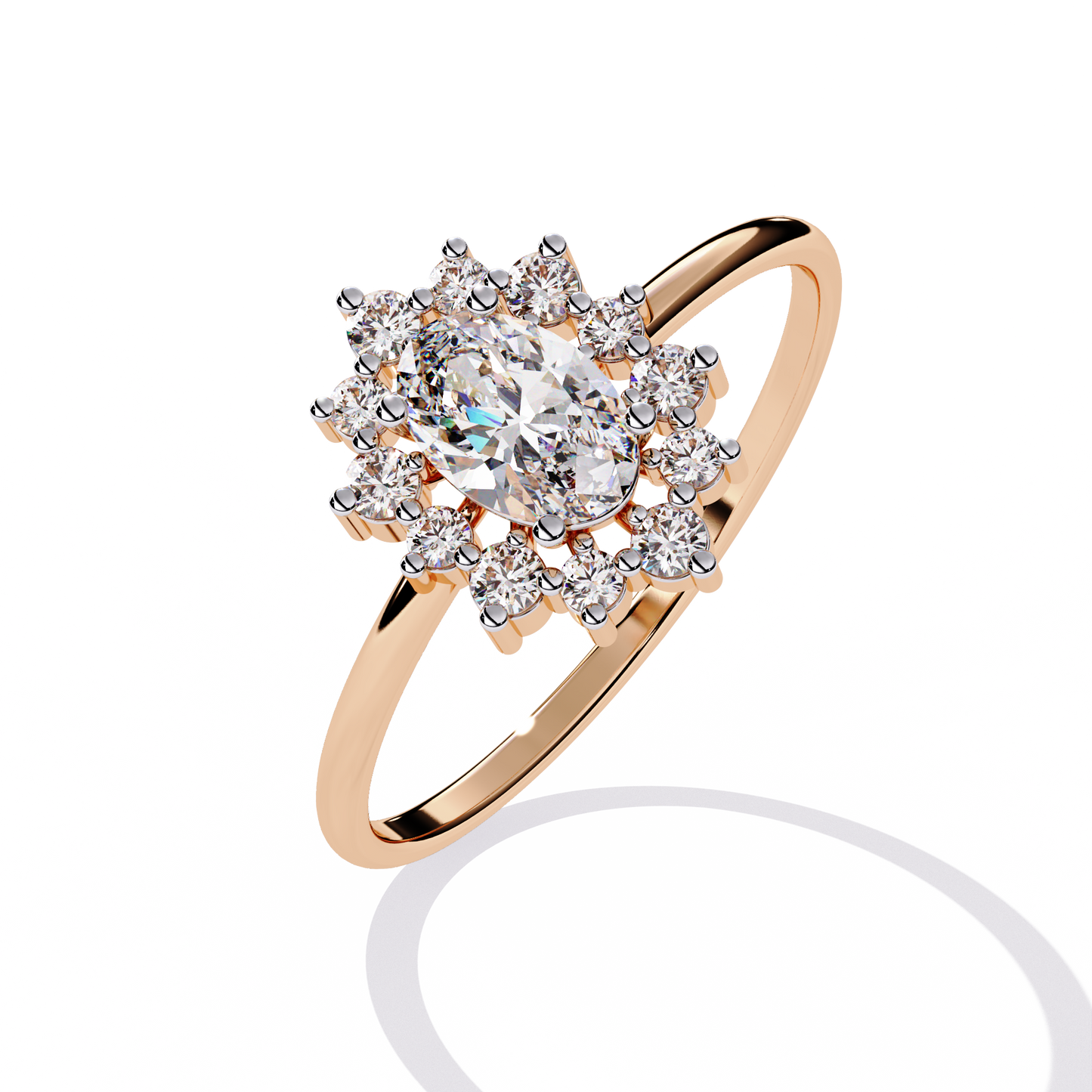 Luna Halo Solitaire Ring