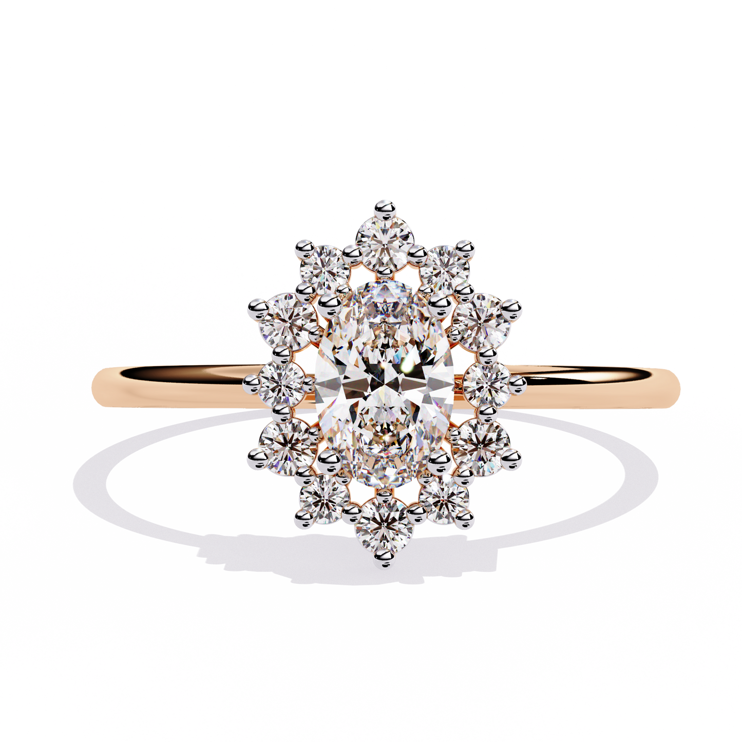 Luna Halo Solitaire Ring