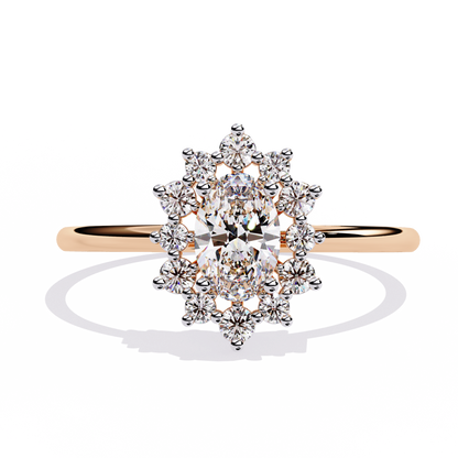 Luna Halo Solitaire Ring