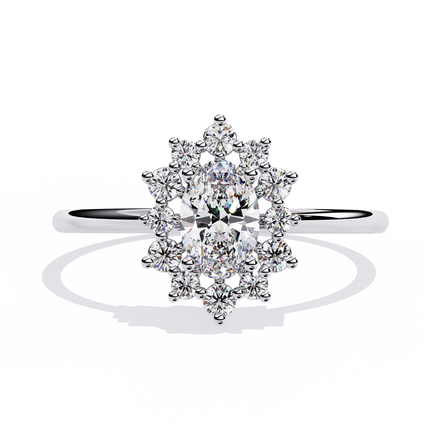 Luna Halo Solitaire Ring