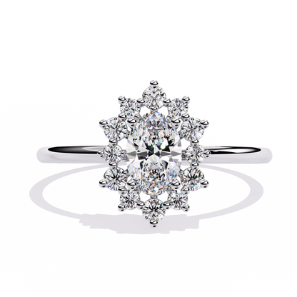 Luna Halo Solitaire Ring