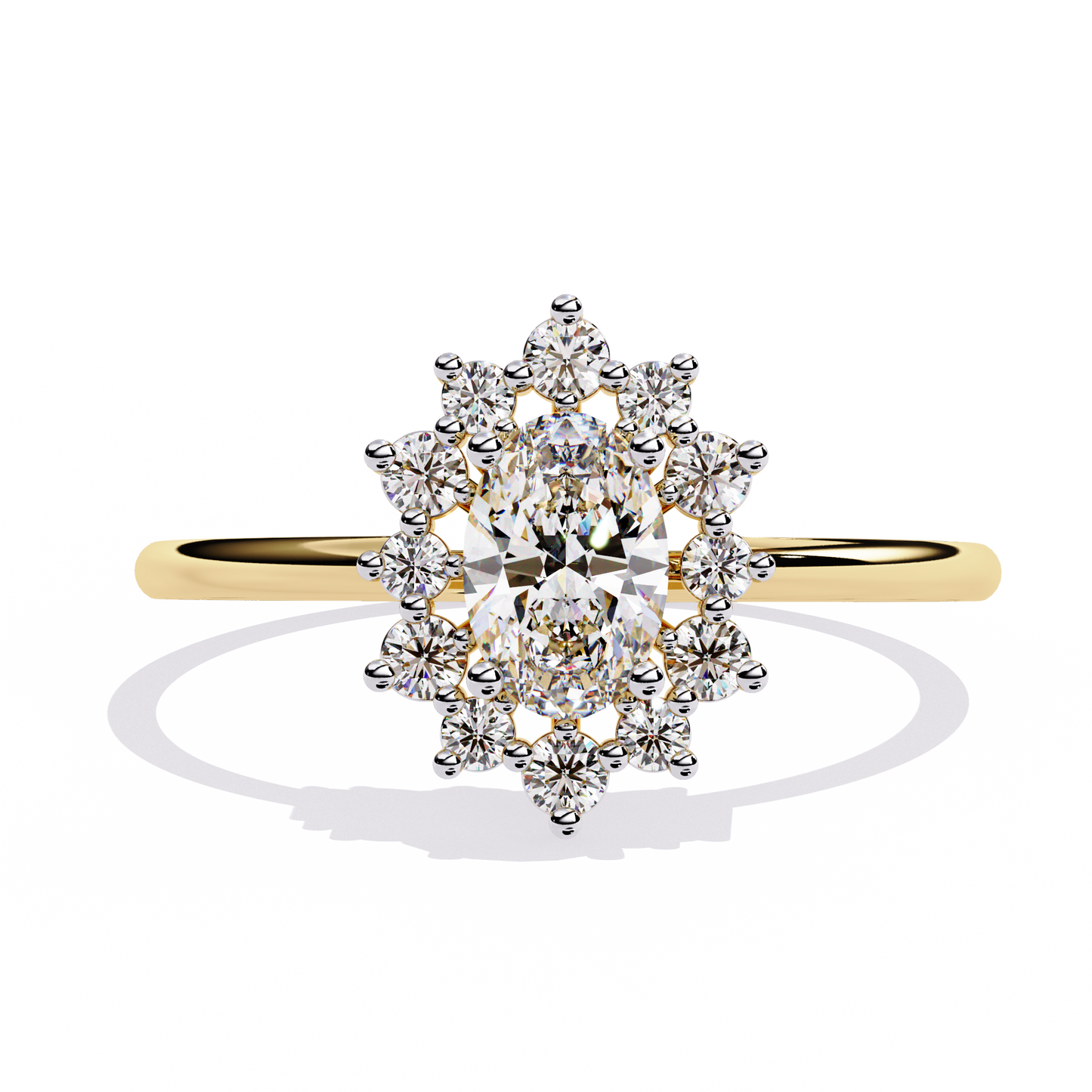 Luna Halo Solitaire Ring