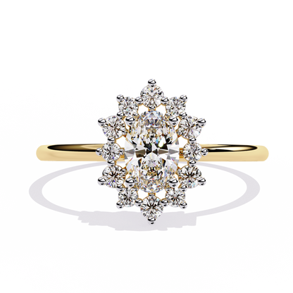 Luna Halo Solitaire Ring