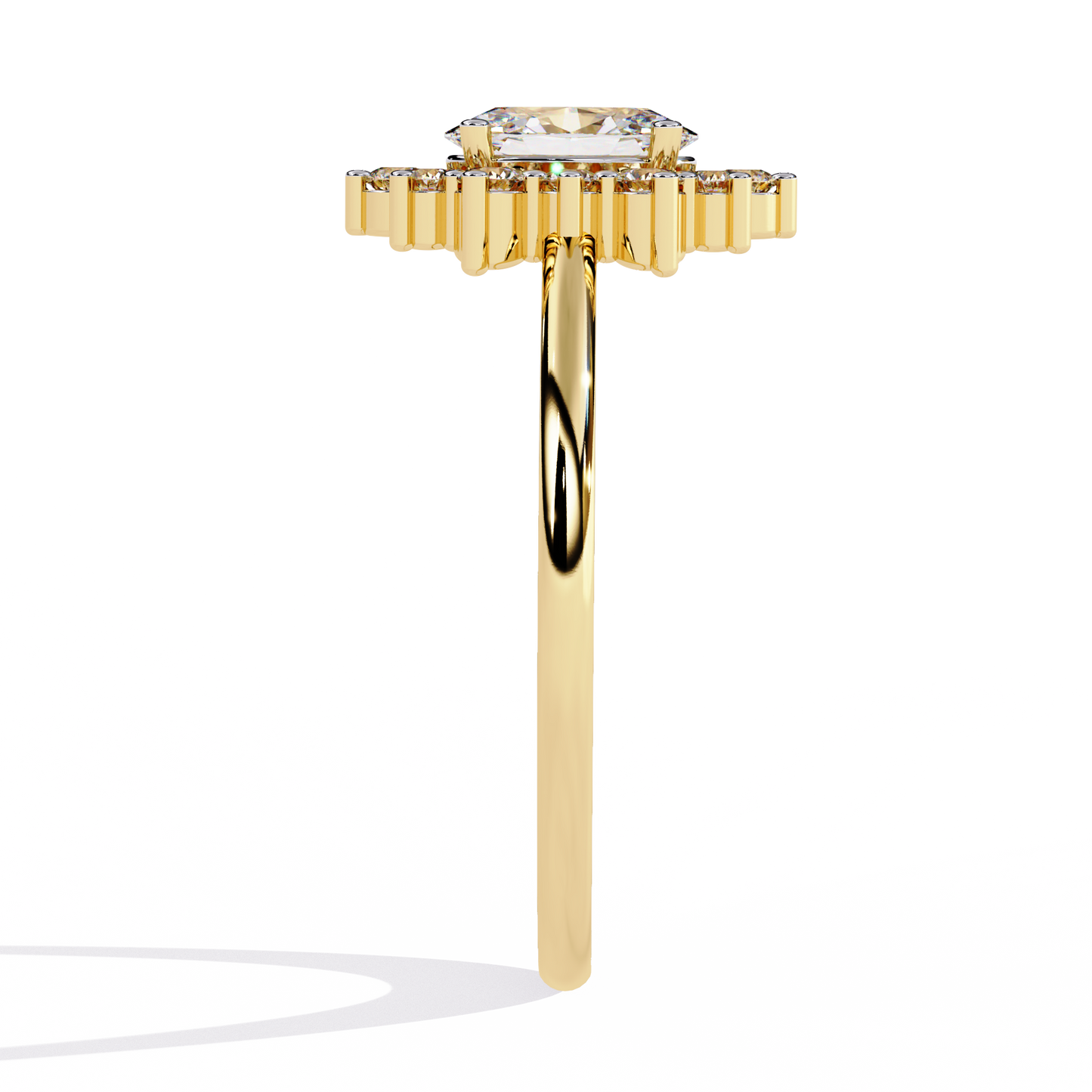 Luna Halo Solitaire Ring