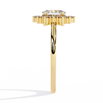 Luna Halo Solitaire Ring