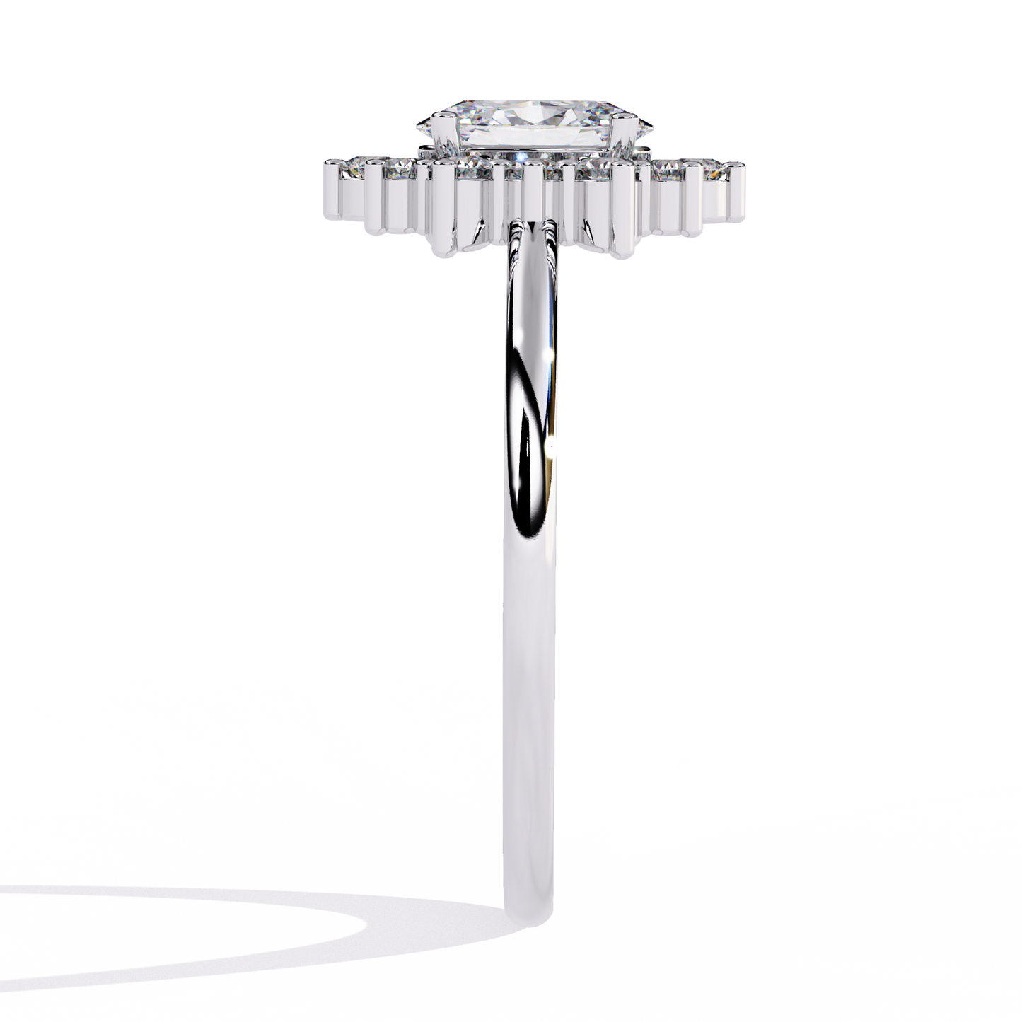 Luna Halo Solitaire Ring