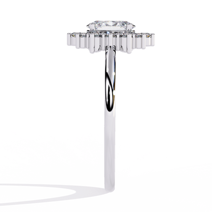 Luna Halo Solitaire Ring