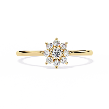 Flora Halo Solitaire Ring