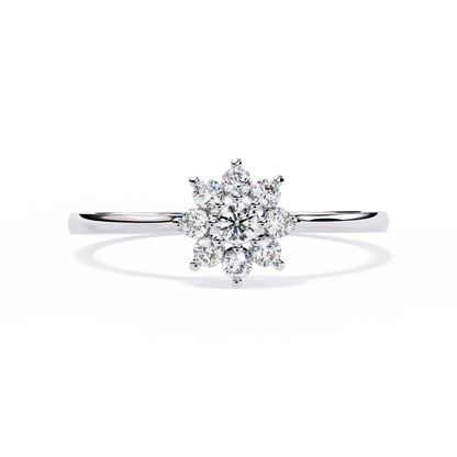 Flora Halo Solitaire Ring