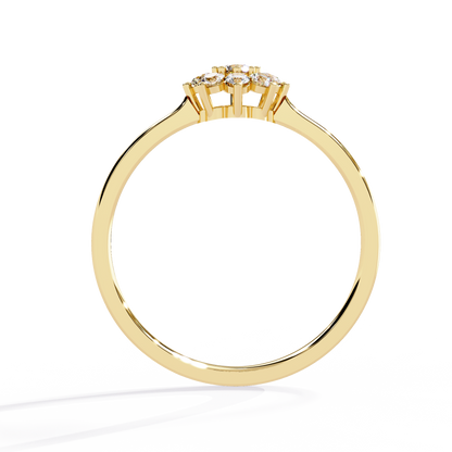 Flora Halo Solitaire Ring
