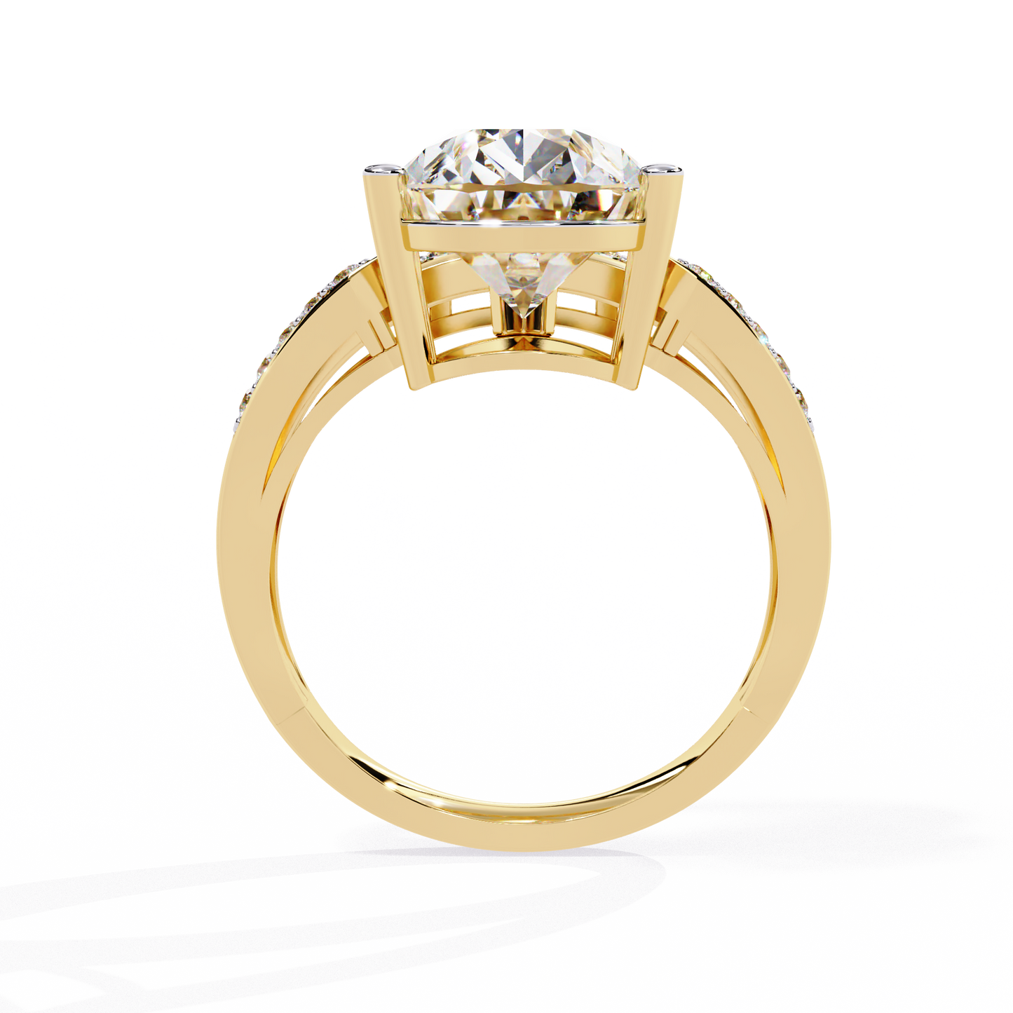 Pear Fusion Solitaire Ring