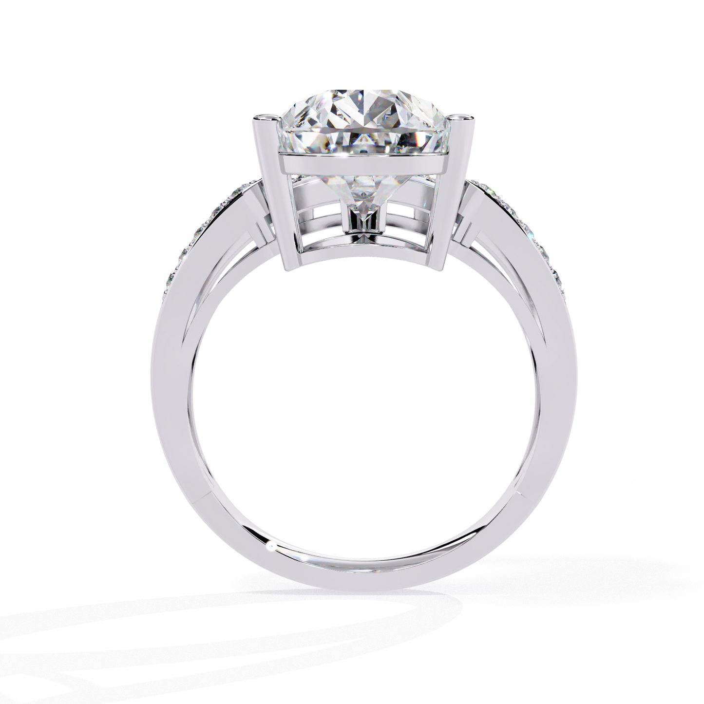 Pear Fusion Solitaire Ring