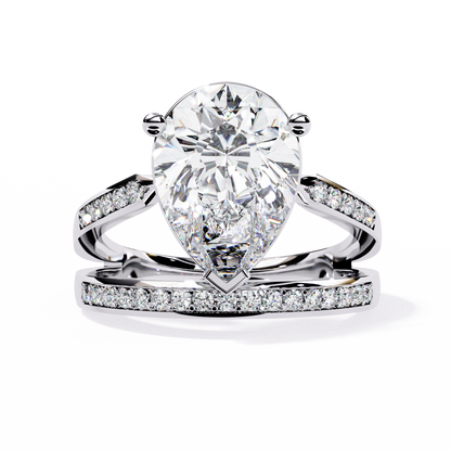 Pear Fusion Solitaire Ring