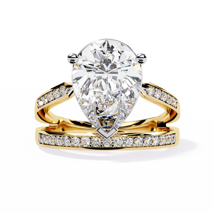 Pear Fusion Solitaire Ring